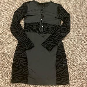 Zebra sheer cutout dress